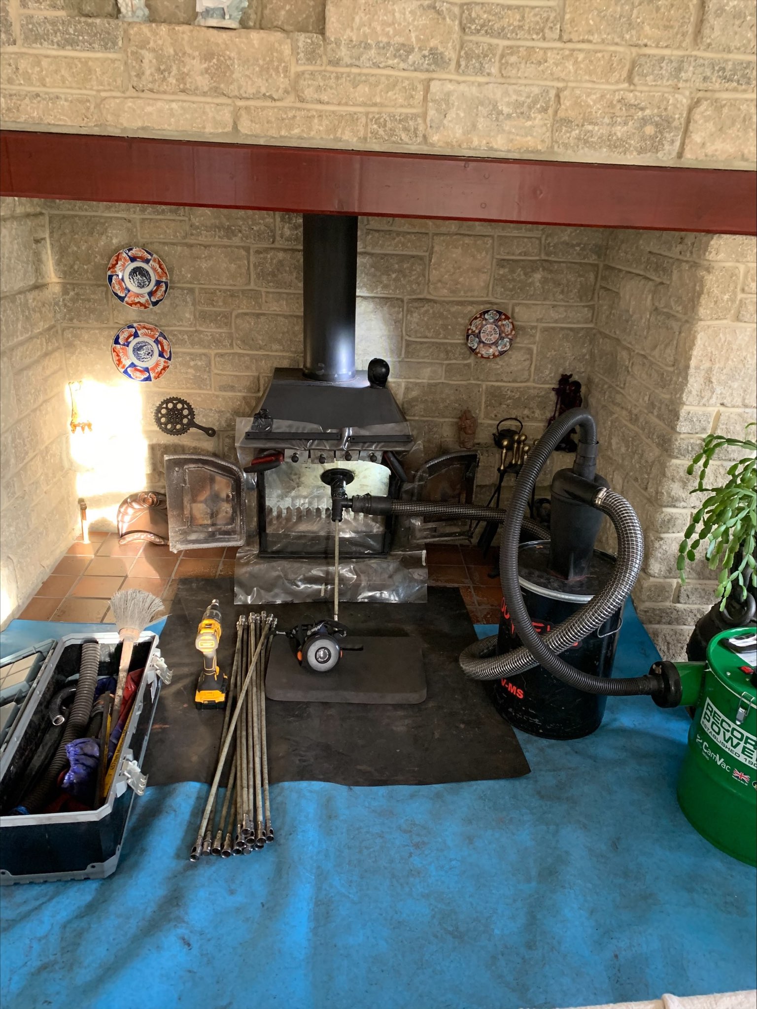 Chimney sweep setup in Falstone