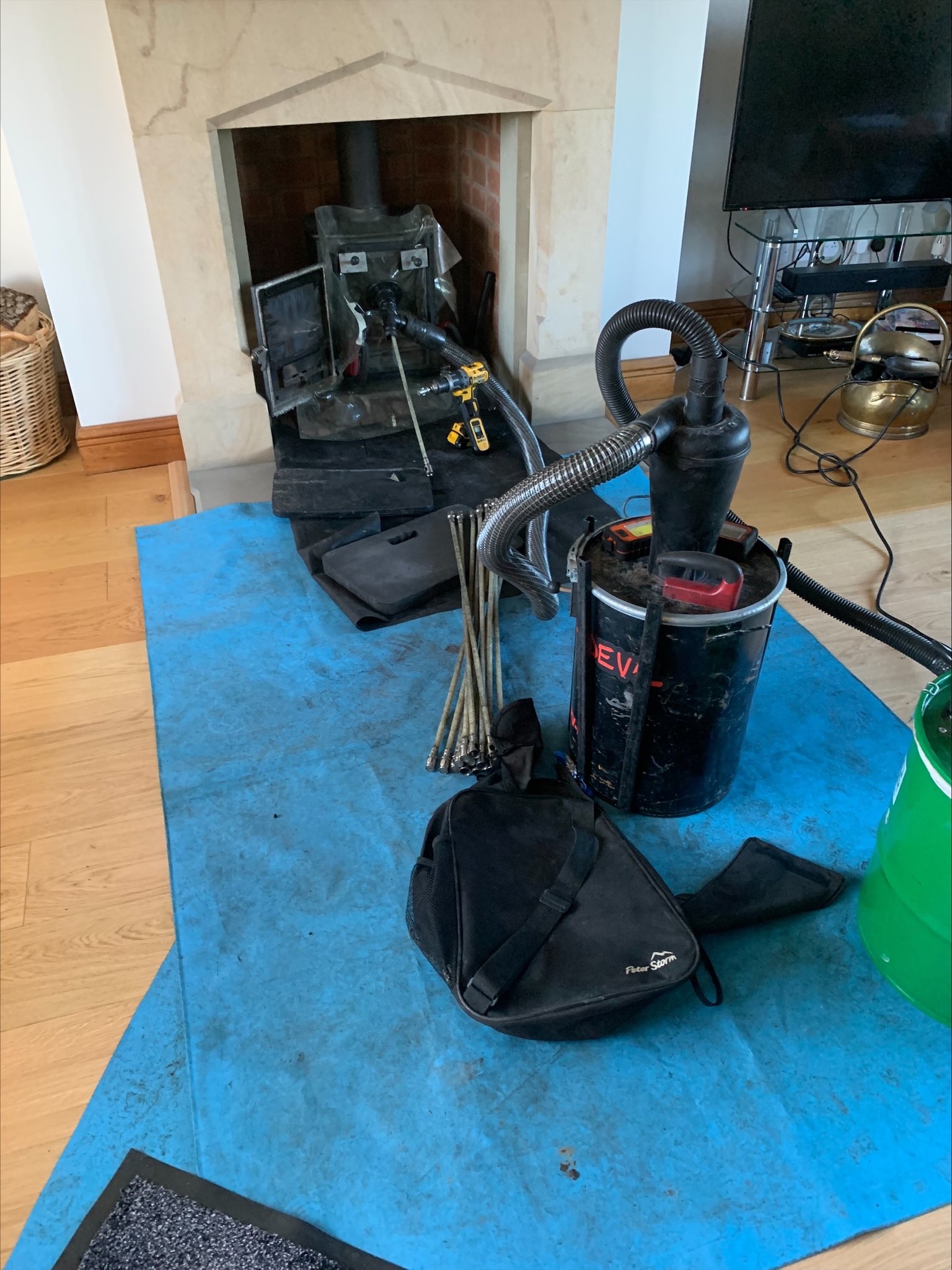 Sweeping woodburner in Haydon Bridge