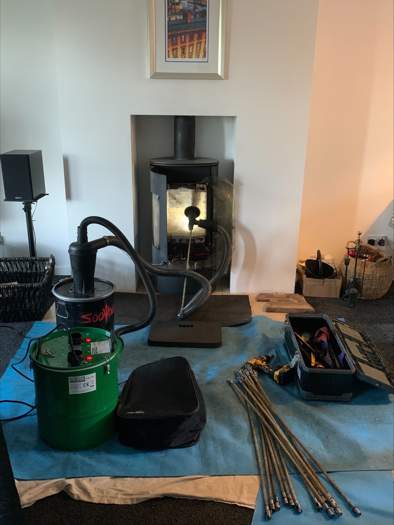 Sweeping woodburner in Otterburn