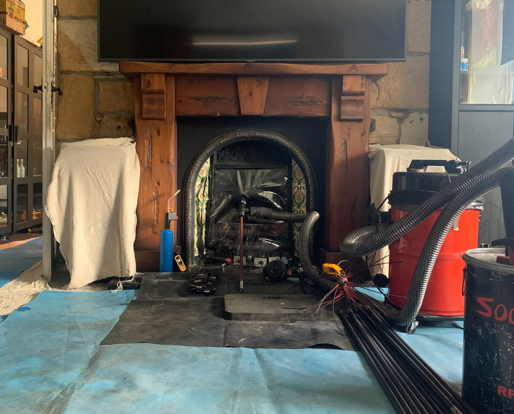 Chimney During Sweeping Process