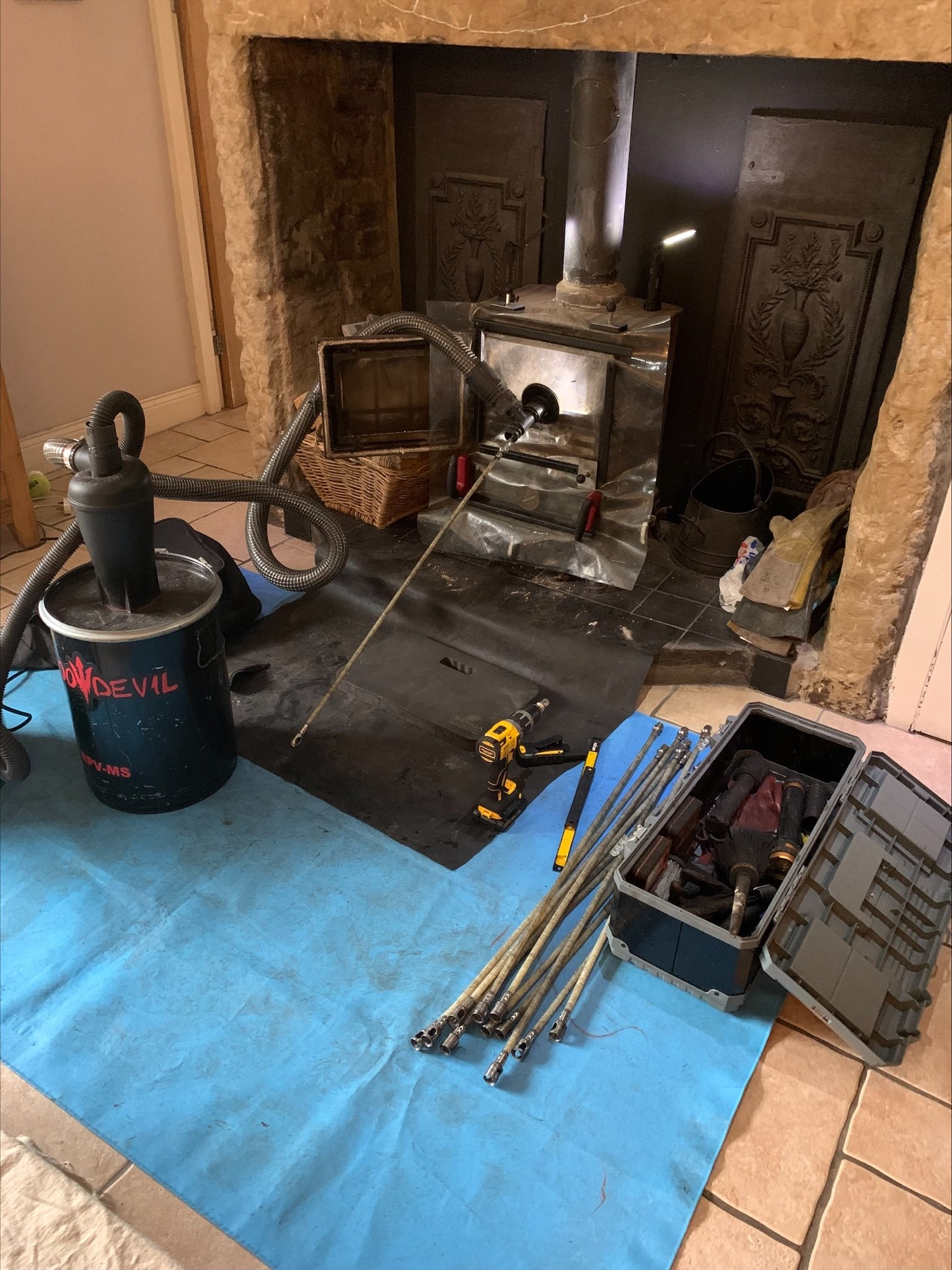 Sweeping woodburner in Hexham