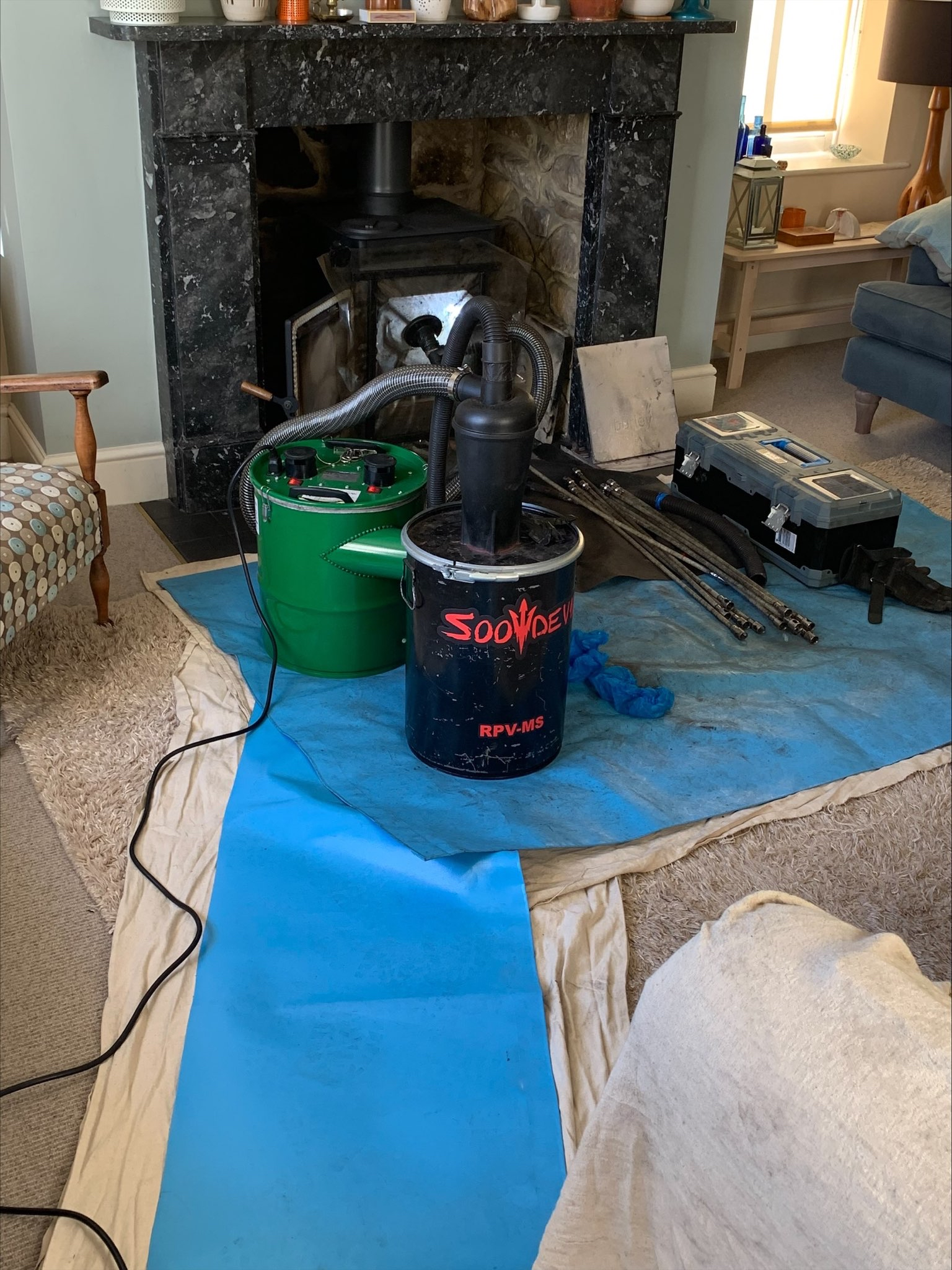 Sweeping woodburner in Barrasford