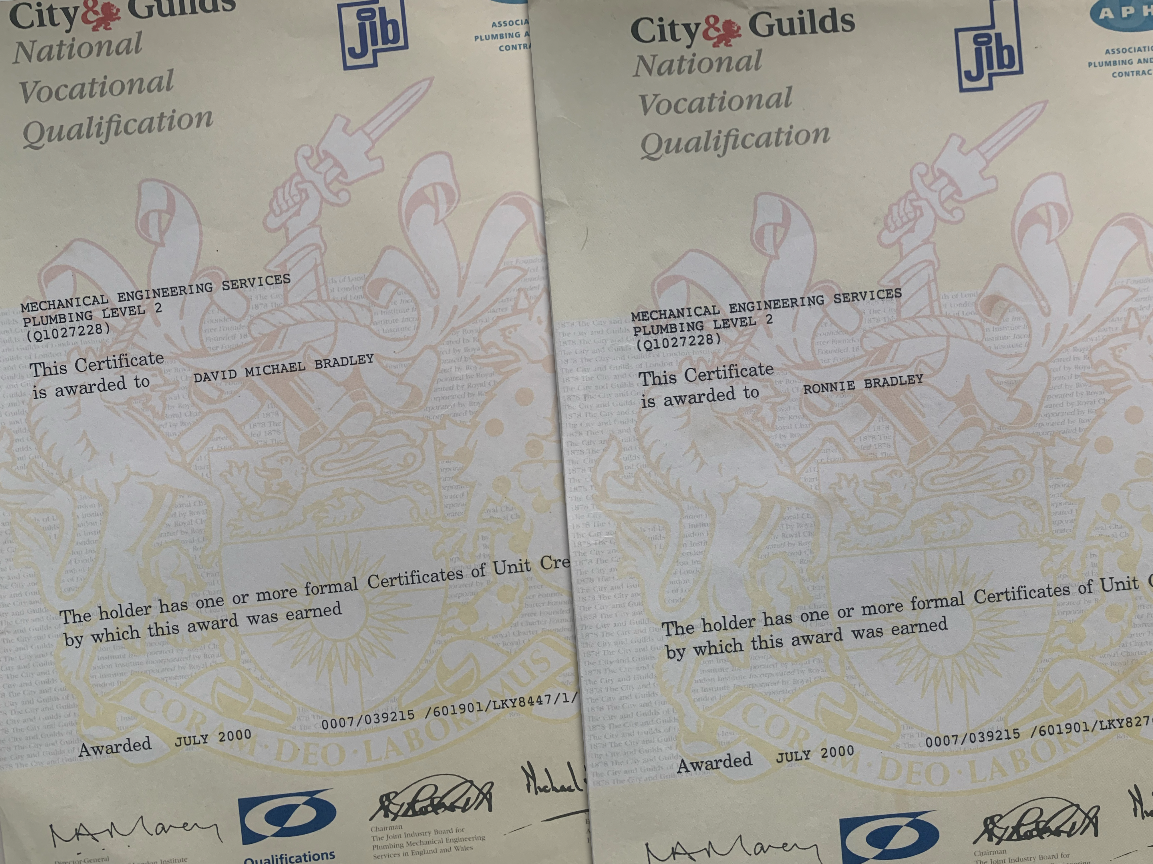 Official chimney sweep certificate and paperwork