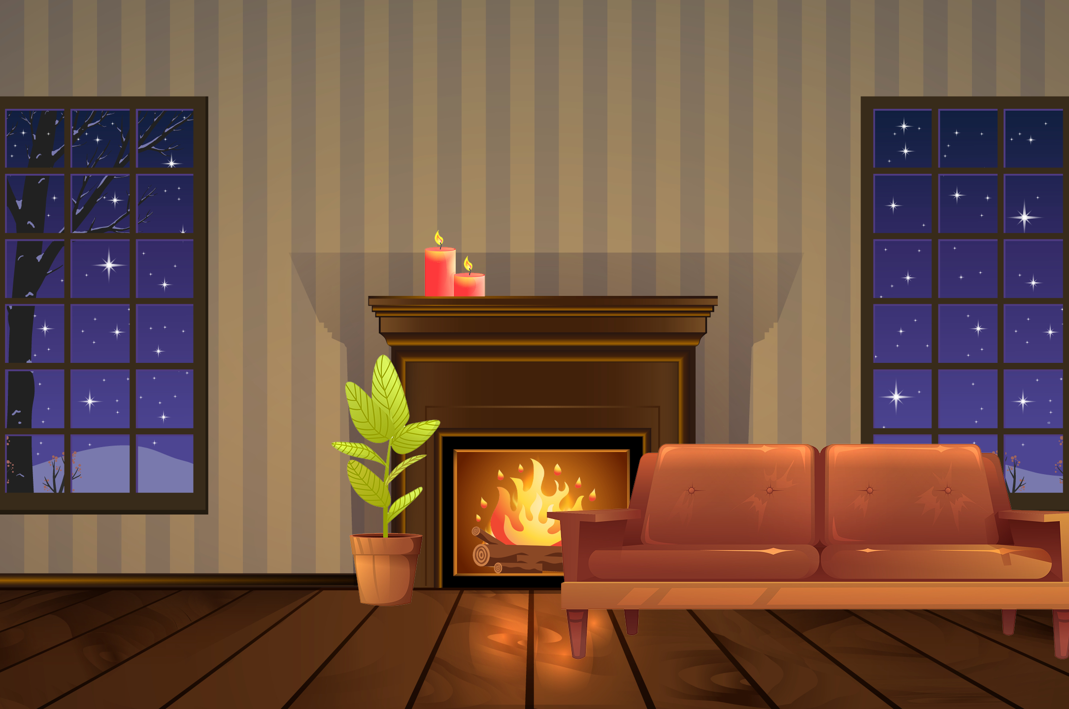 Unprepared fireplace with clutter