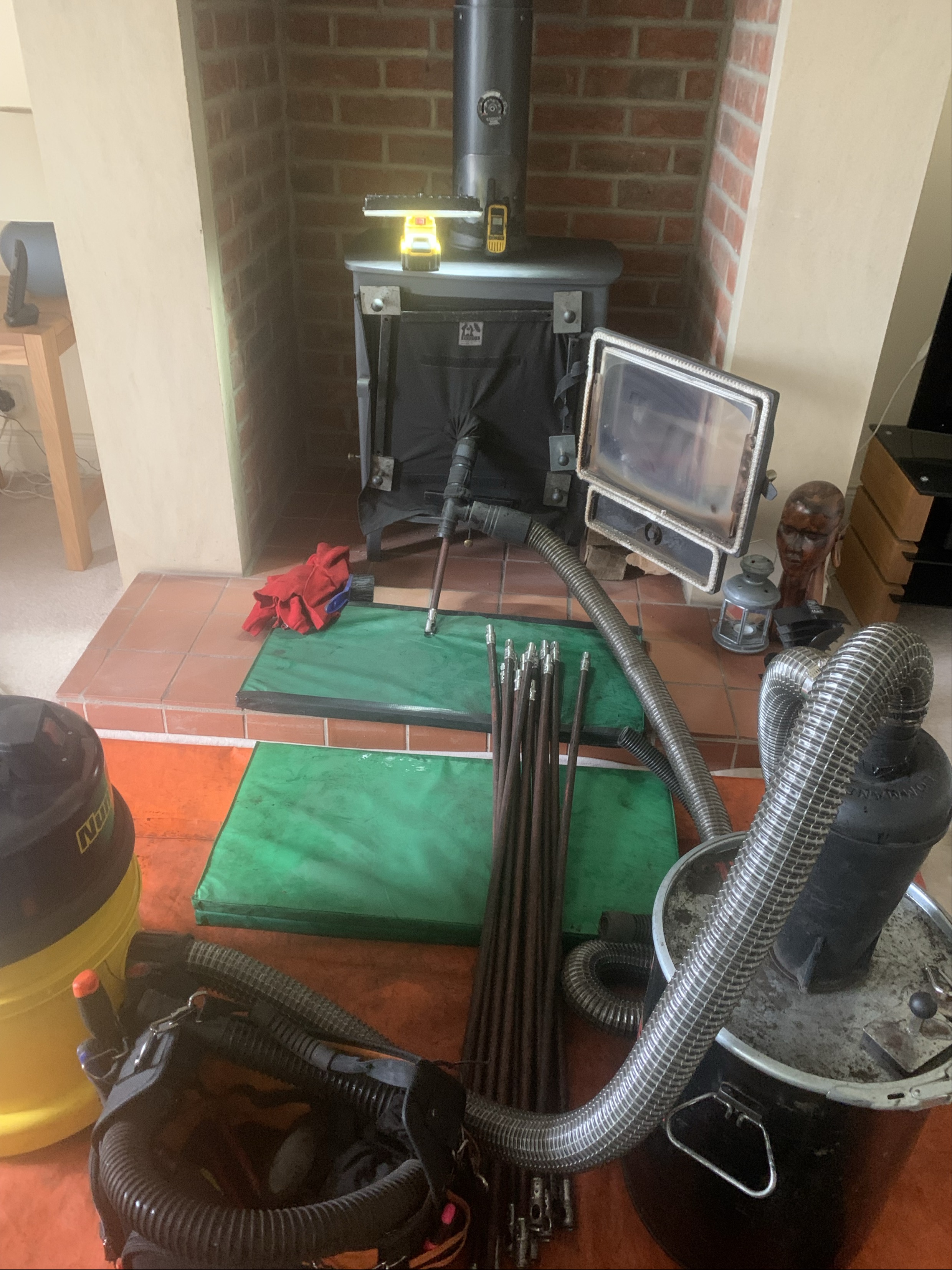 Preparing stove for cleaning in Bardon Mill